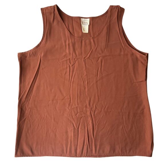 Orare Women Sleeveless Crewneck Blouse size XL, Cinnamon Orange, Made In U.S.A - Picture 1 of 5